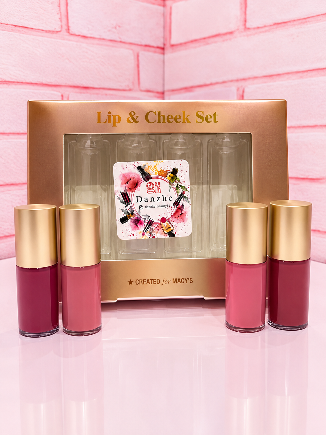 ست رژ لب و رژ گونه مایع Lip & Cheek Set (4 عددی)